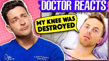 Doctor Reacts To Try Guys | Ned's Knee Surgery